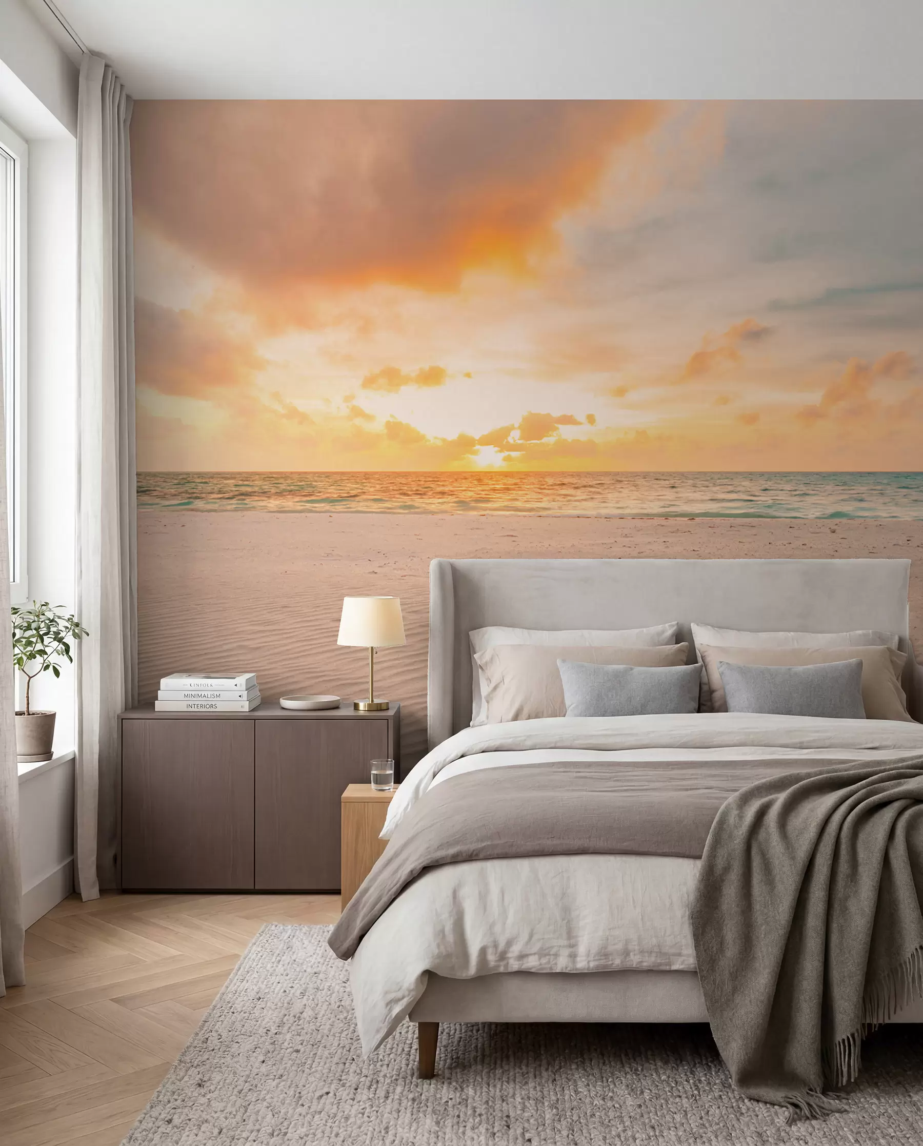 zidne murale Plaža bijeli pijesak more i valovi u97894
