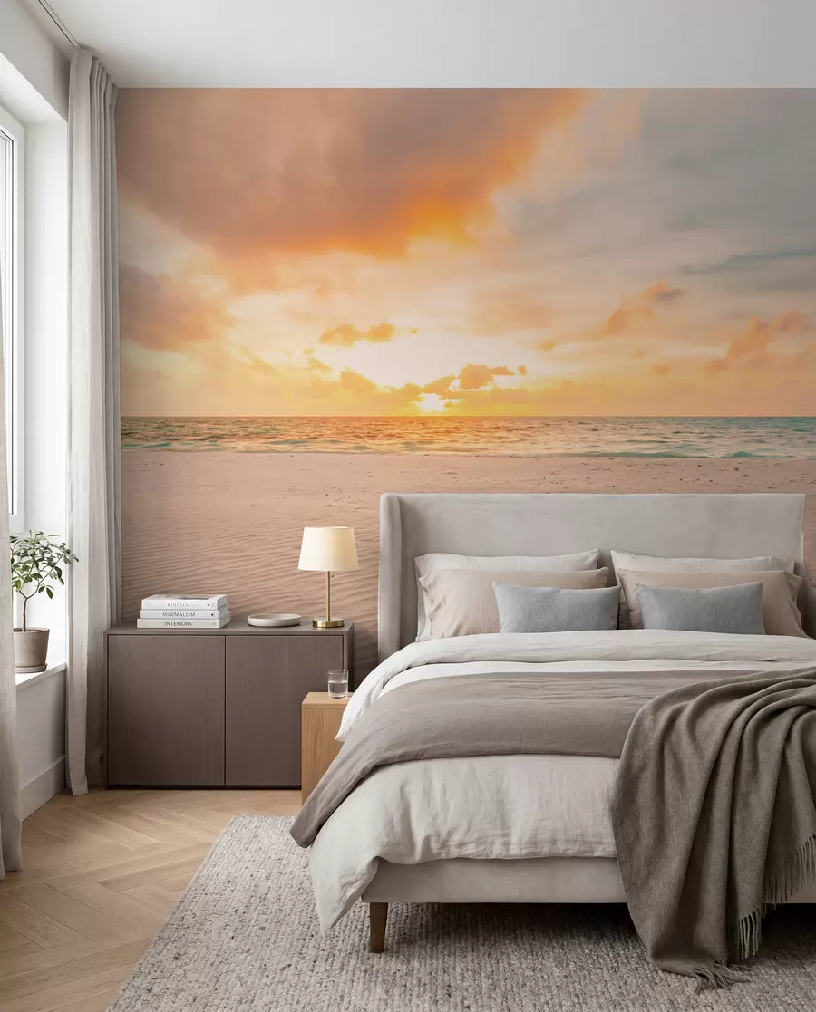 zidne murale Plaža bijeli pijesak more i valovi u97894