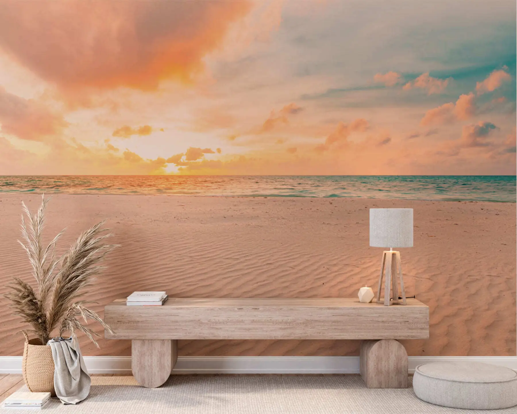 zidne murale Plaža bijeli pijesak more i valovi u97894