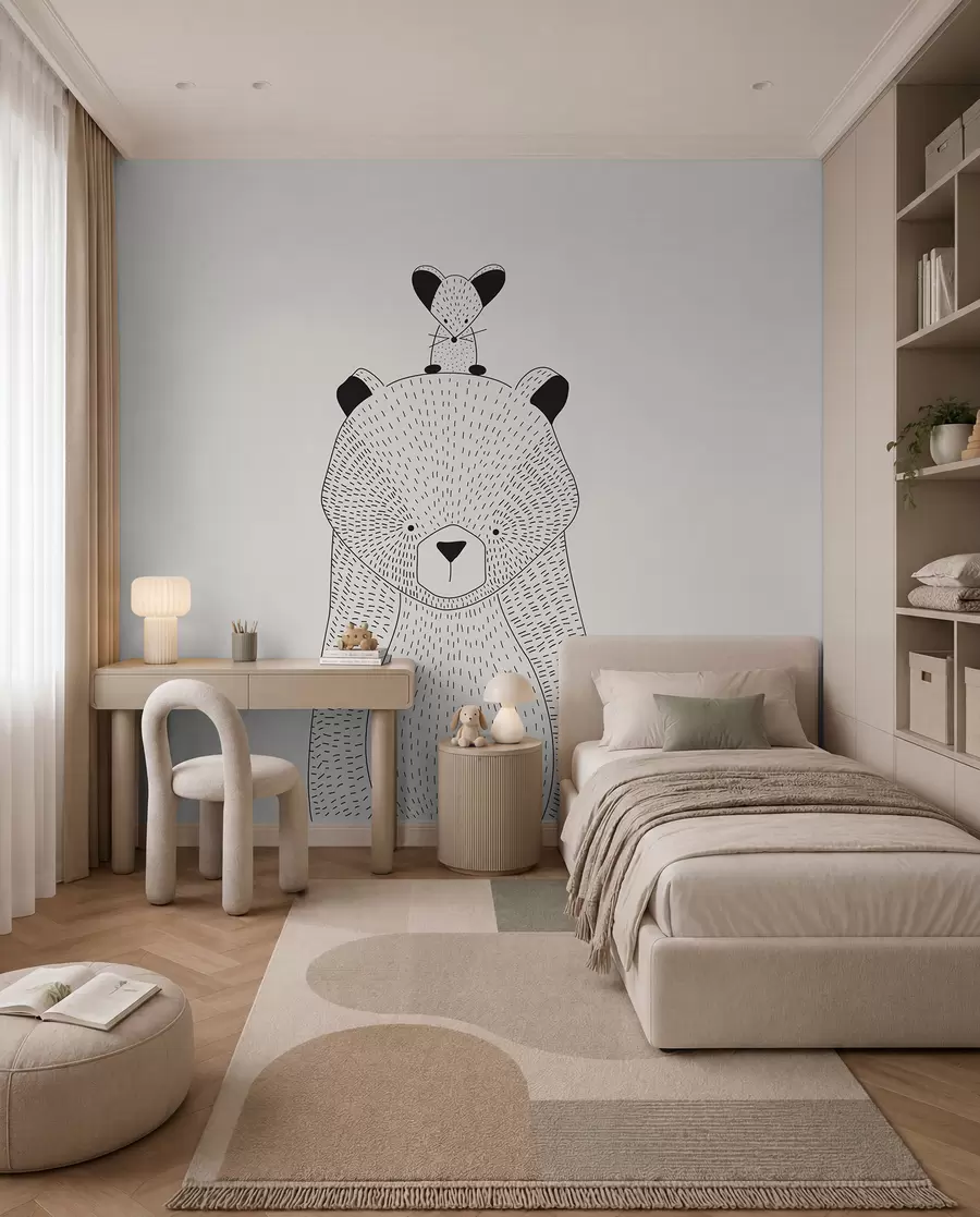 zidne murale Medo s mišem u98483
