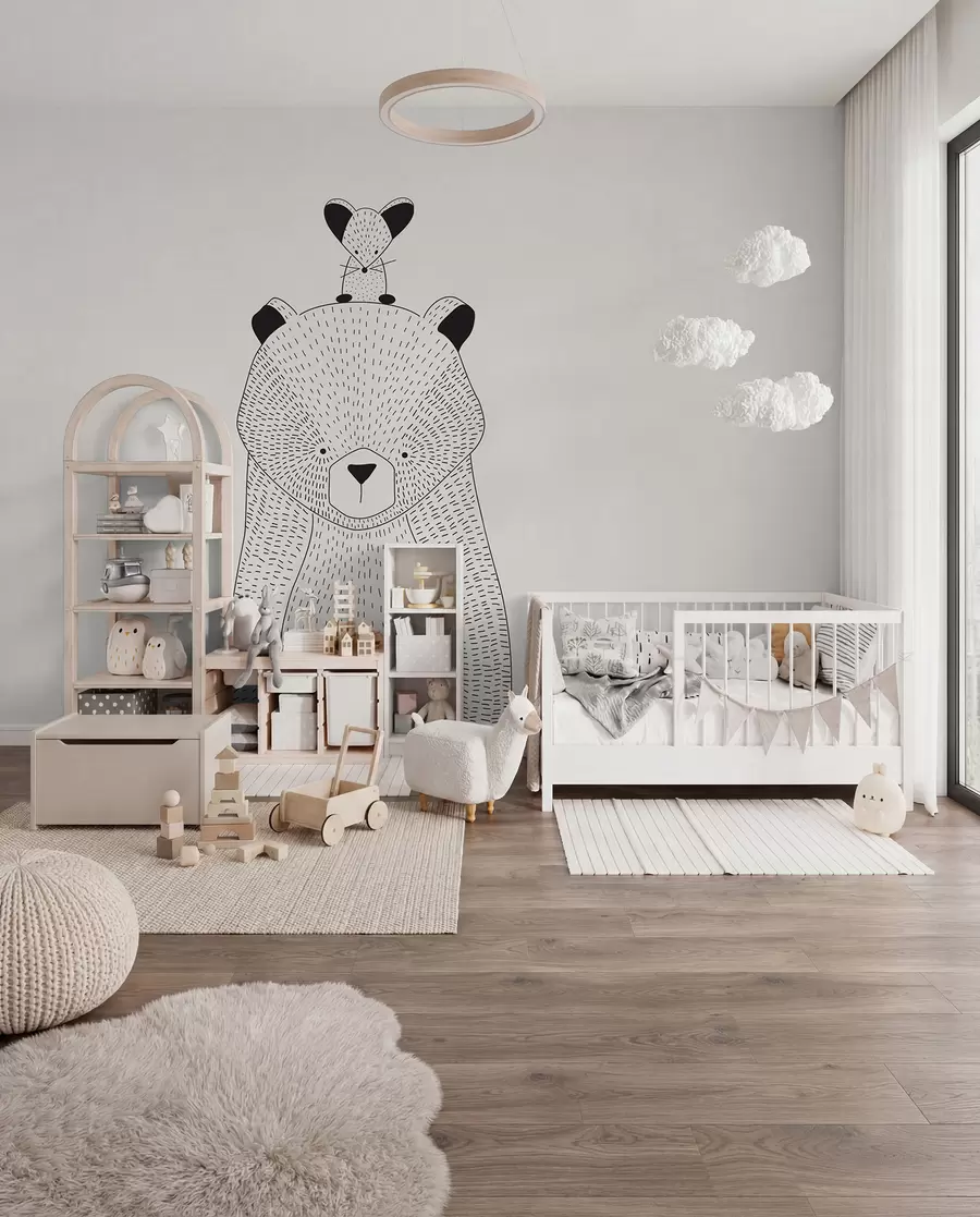 zidne murale Medo s mišem u98483
