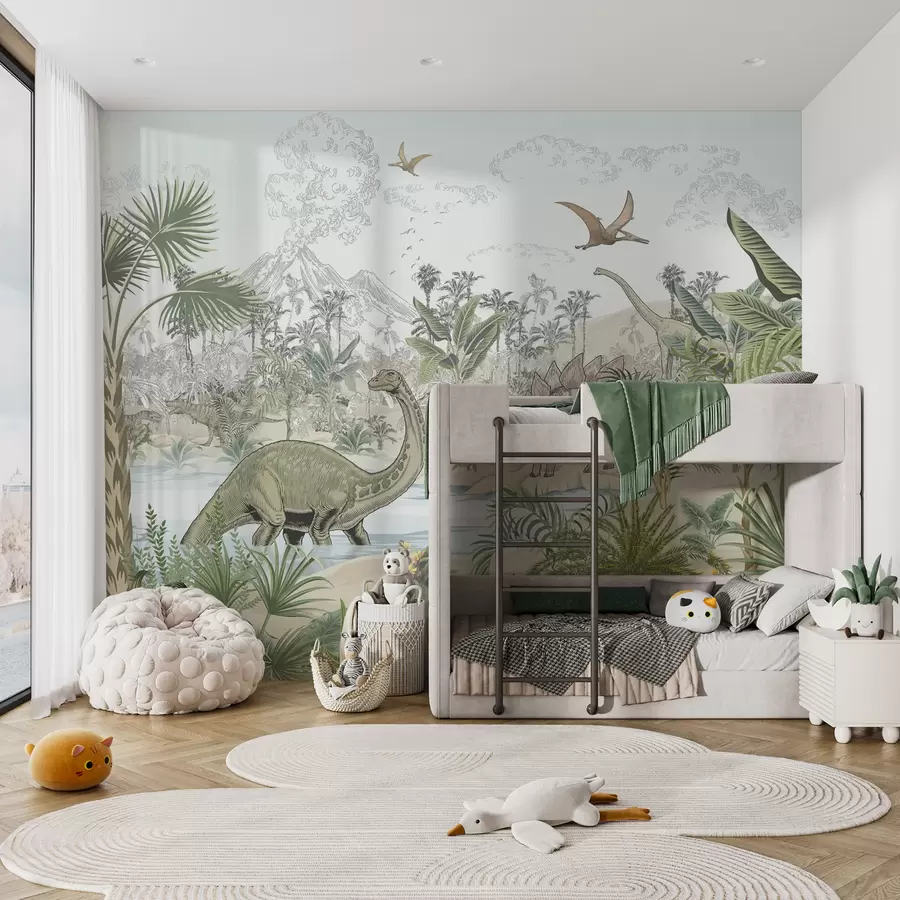 zidne murale Dinosauri u prašumi u98674