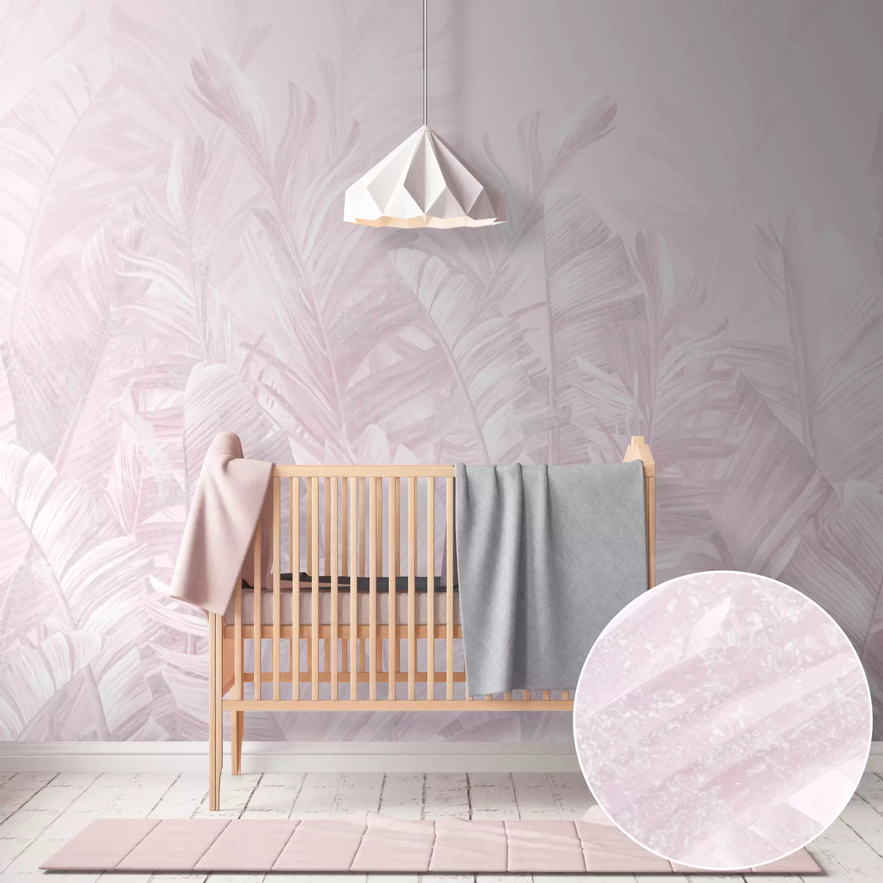 zidne murale Trendovsko tropsko ružičasto lišće u98951v1