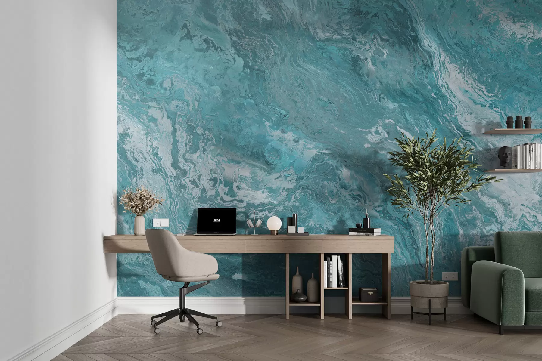 zidne murale Tekstura akvamarina u96330