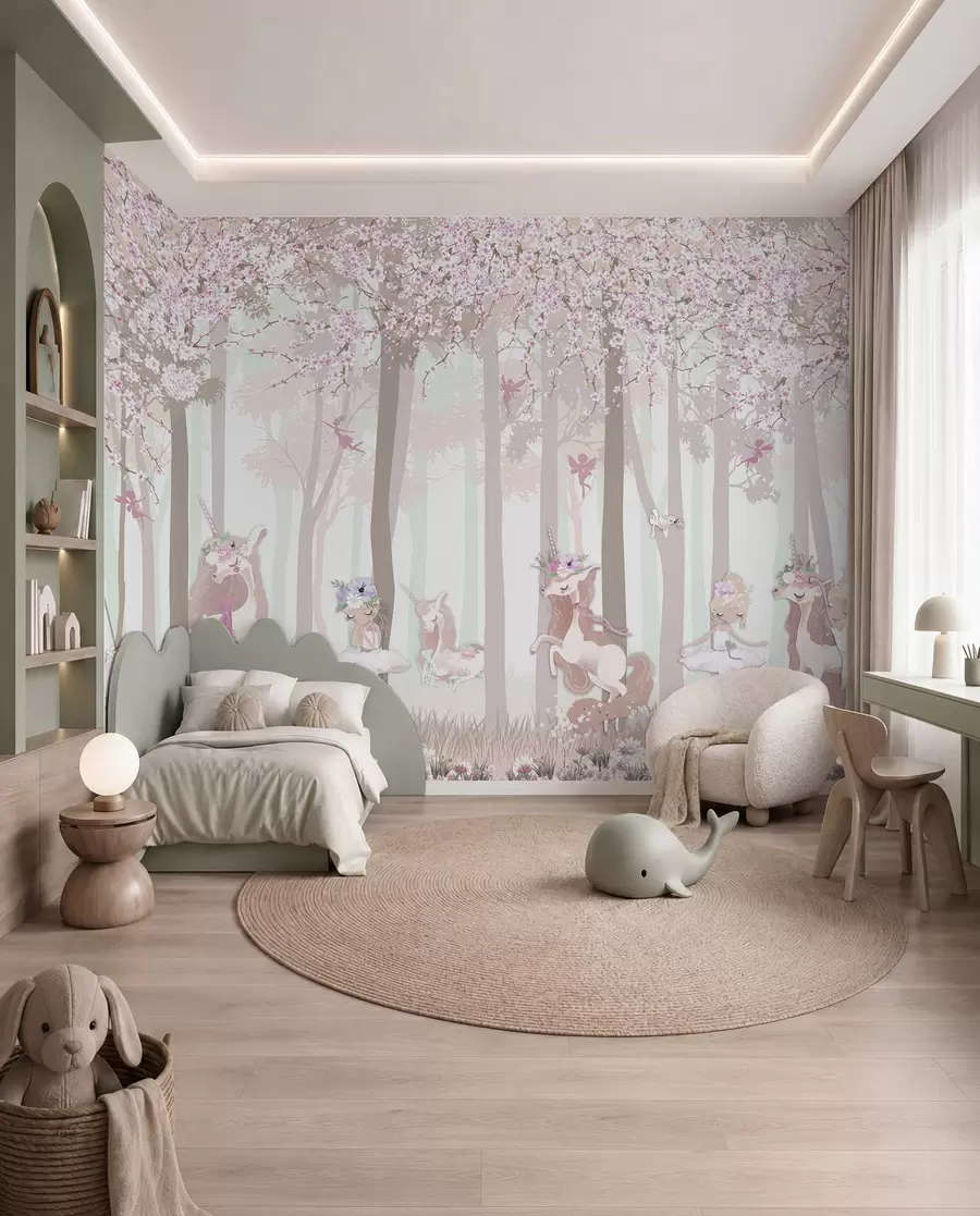 zidne murale Princeze u cvjetnoj šumi u98694