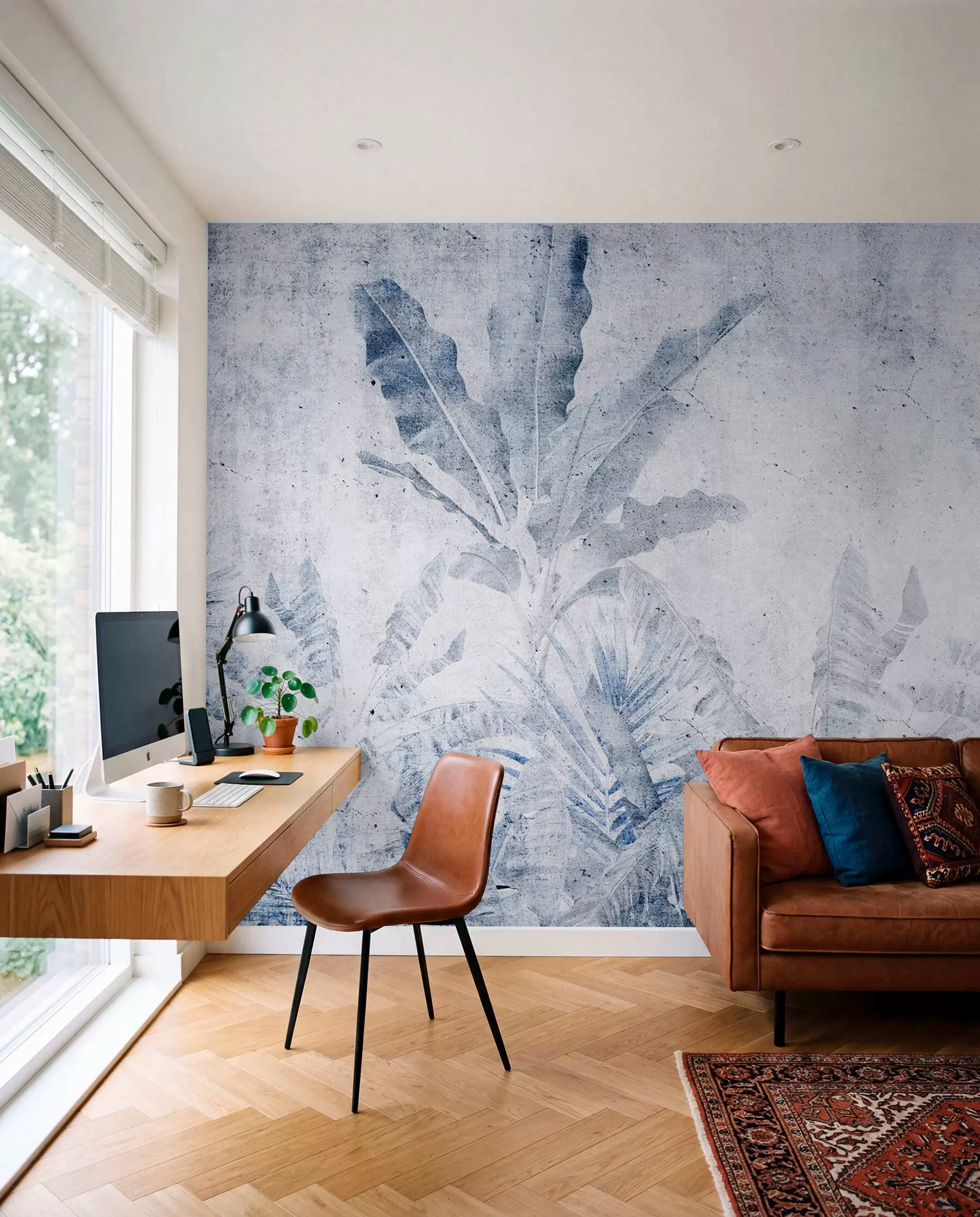 zidne murale Patinirani tropi — Plava u73886v1