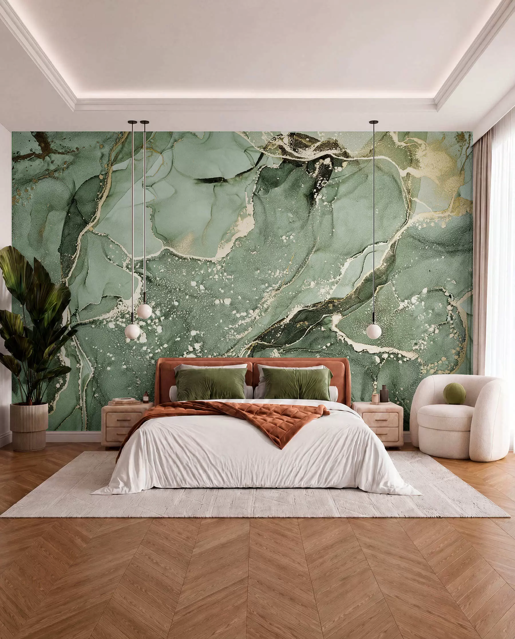 zidne murale Zeleni mramor u93578v2