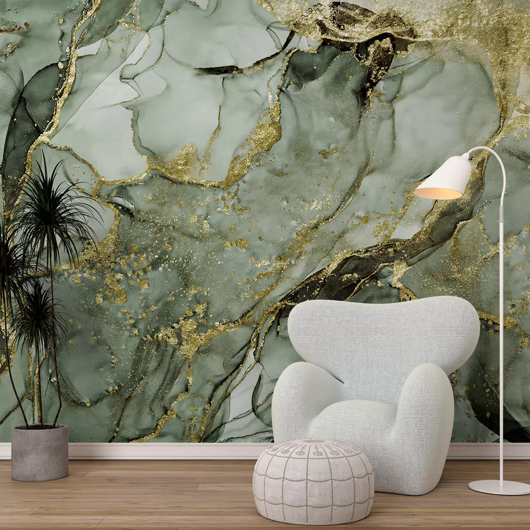 zidne murale Zeleni mramor u93578v2