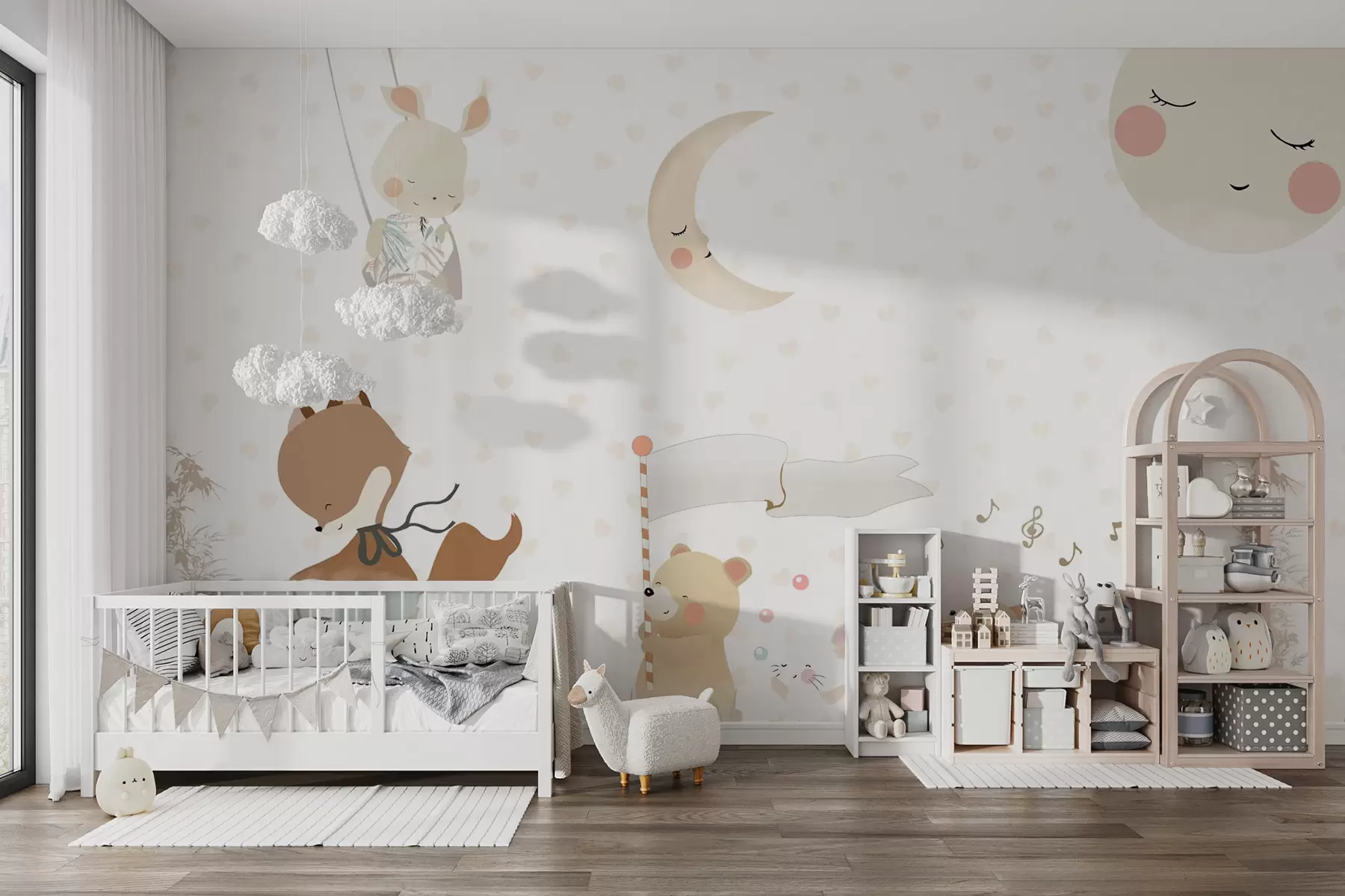 zidne murale Dizajn pozadine sa slatkim životinjama u99000