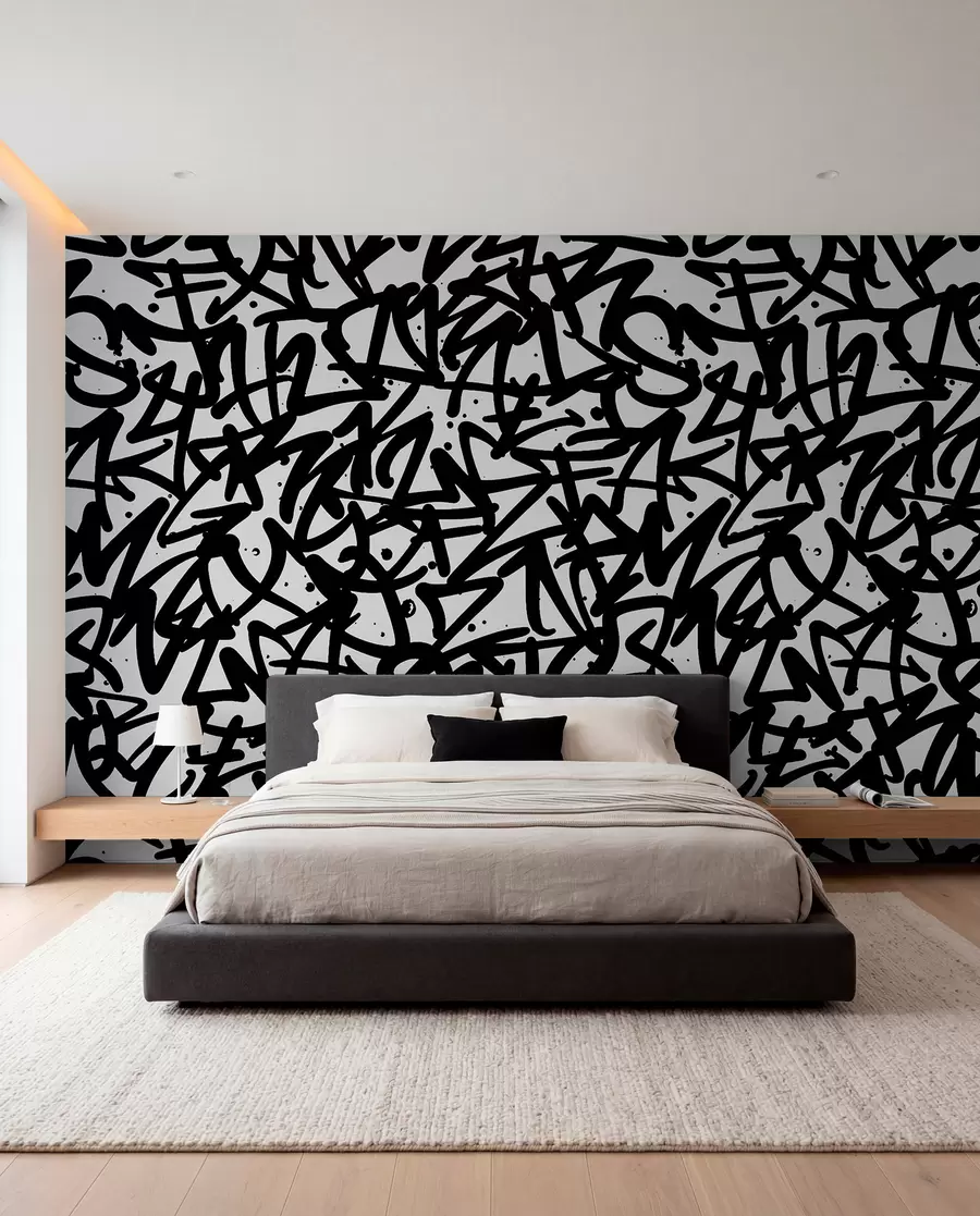 zidne murale Emocija grafita: crna u99087v3