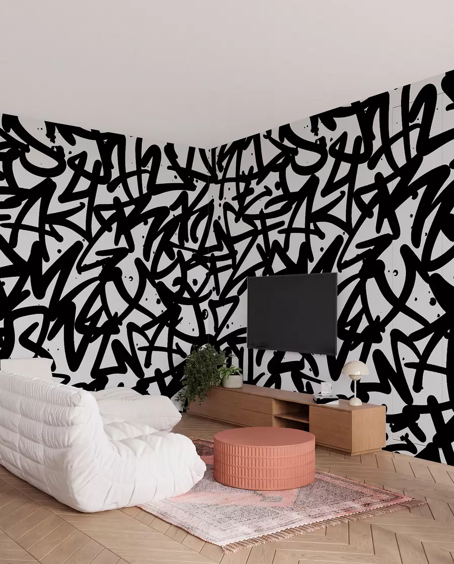 zidne murale Emocija grafita: crna u99087v3