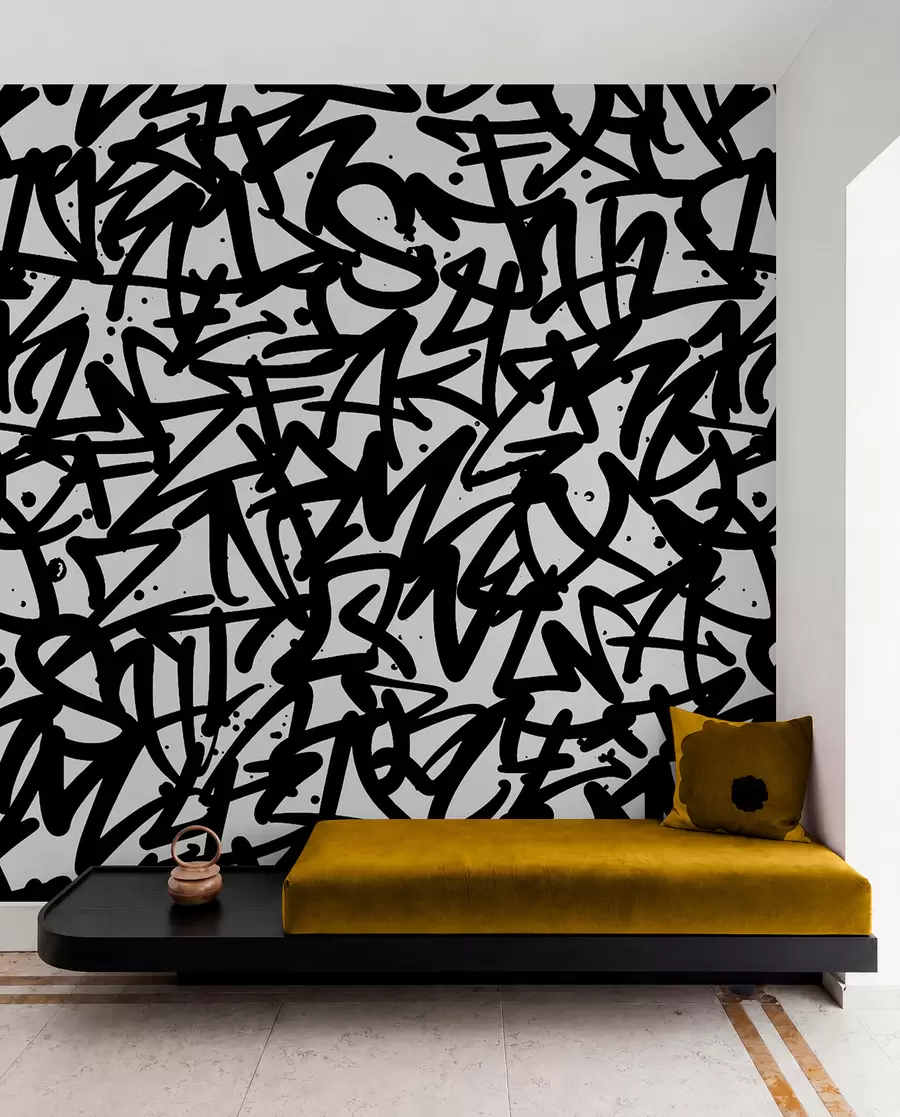 zidne murale Emocija grafita: crna u99087v3