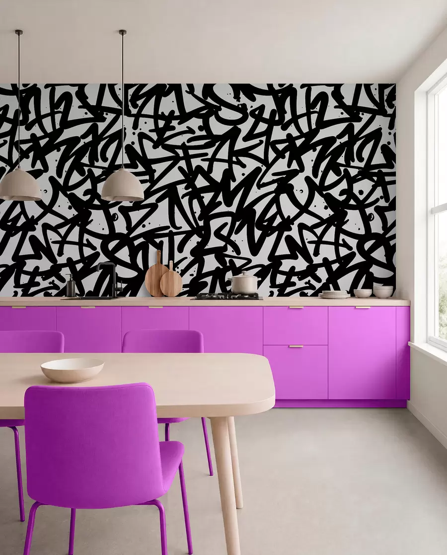 zidne murale Emocija grafita: crna u99087v3