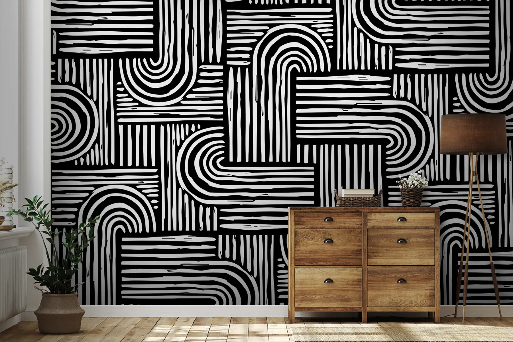 zidne murale Crne šare beskrajnih staza u99089v4