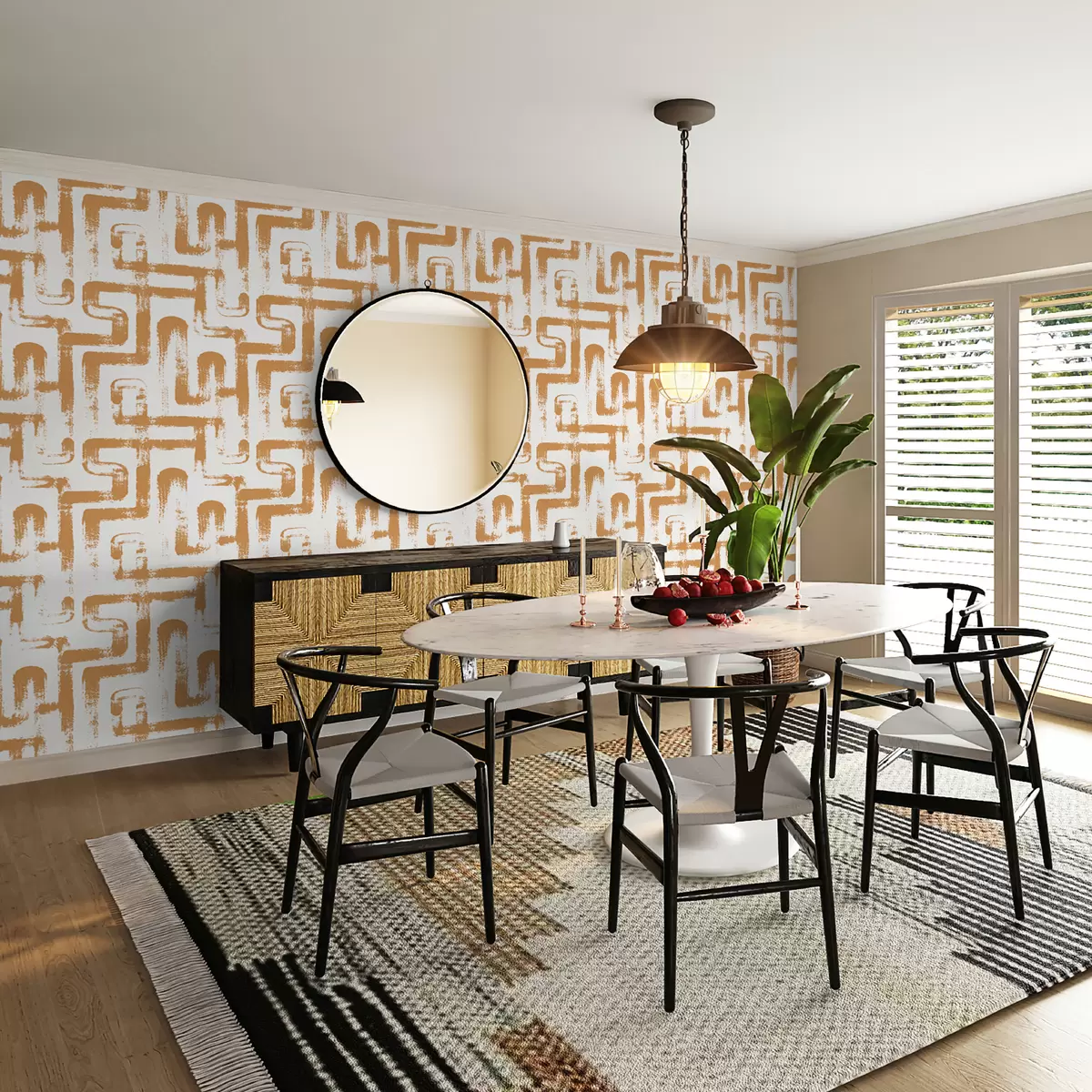 zidne murale Magija linija: Narančasta u99091v2