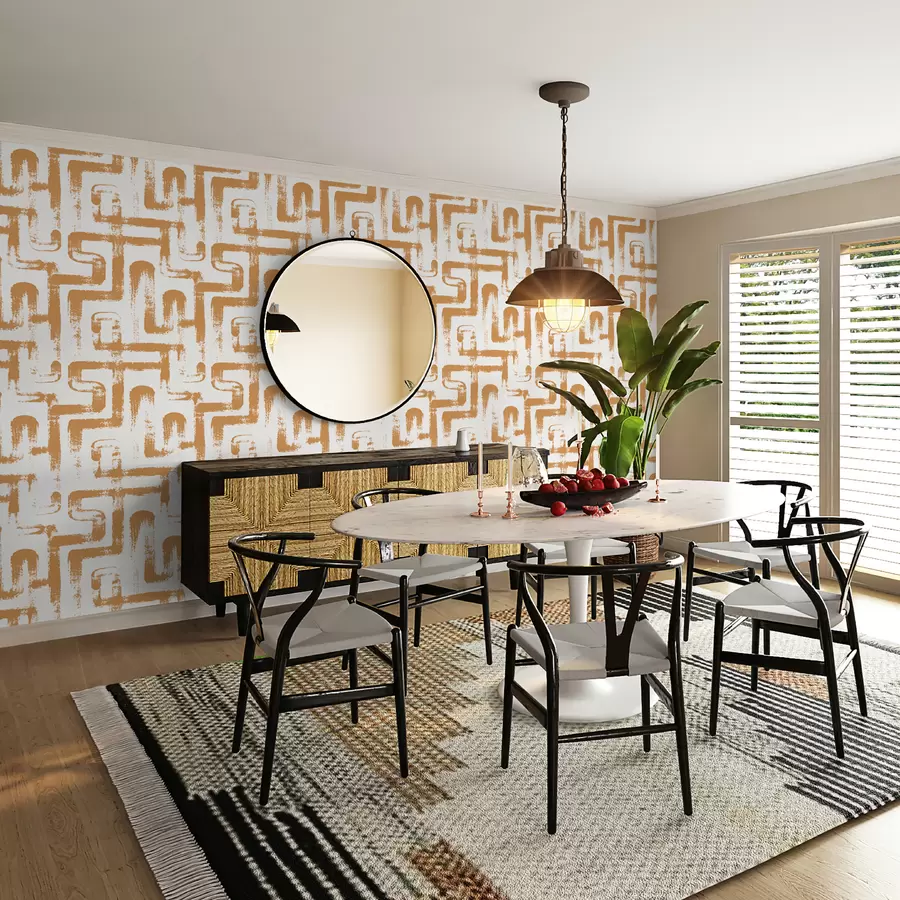 zidne murale Magija linija: Narančasta u99091v2