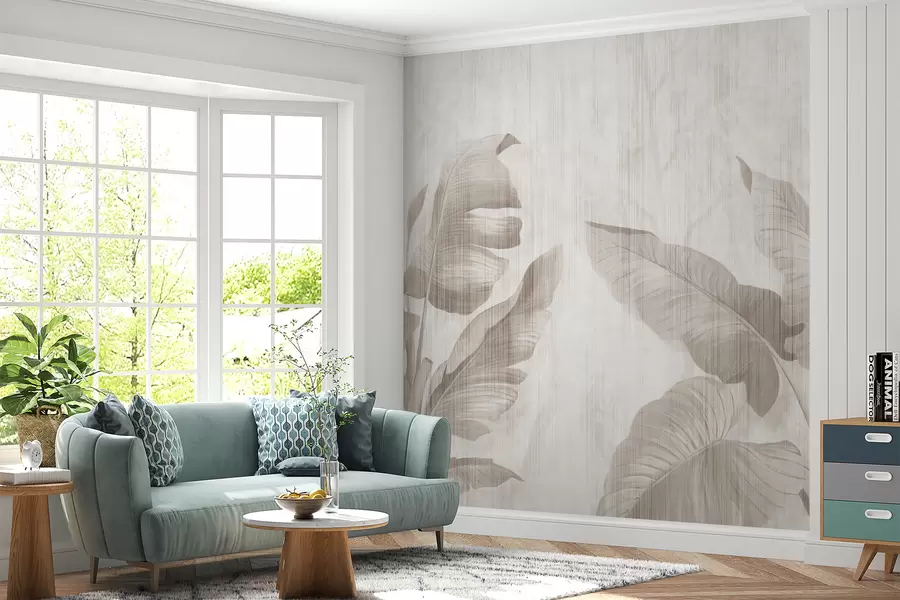 zidne murale Tropsko lišće u grunge stilu u00299d1