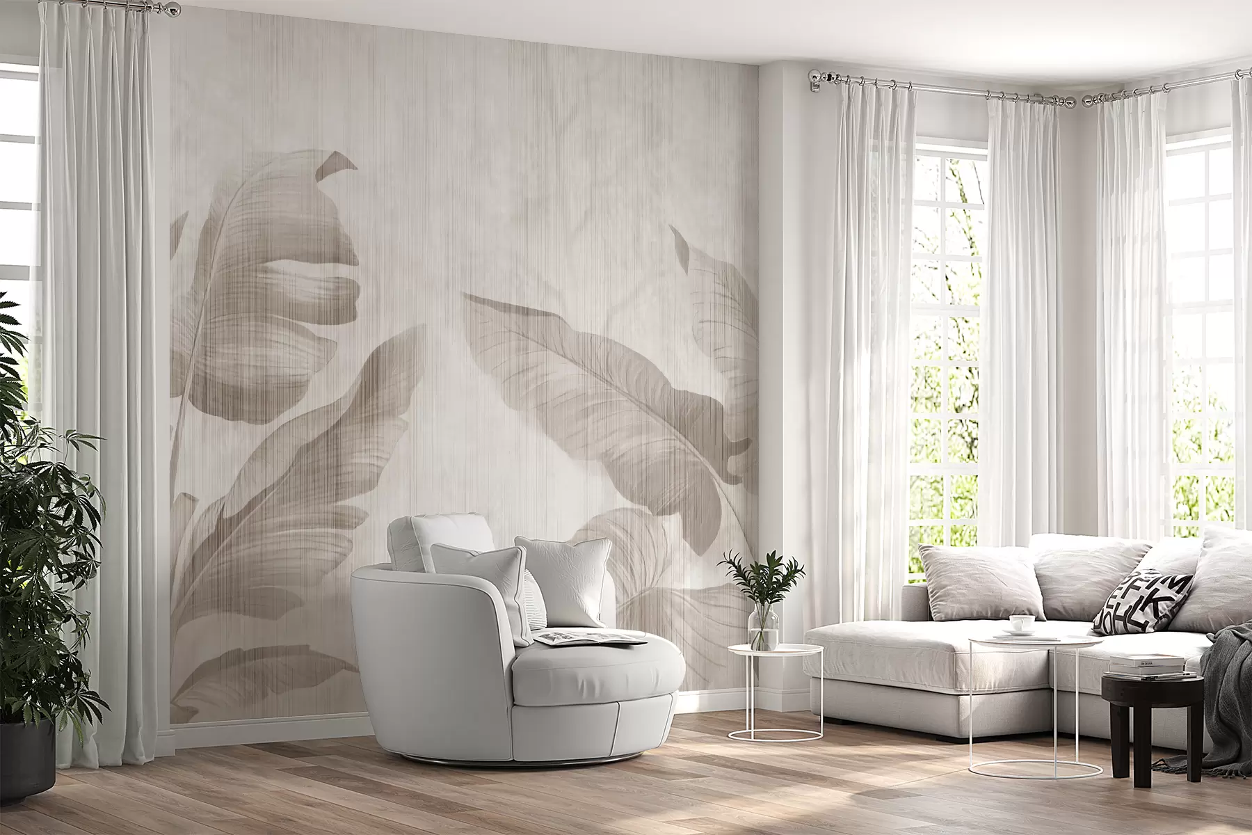 zidne murale Tropsko lišće u grunge stilu u00299d1
