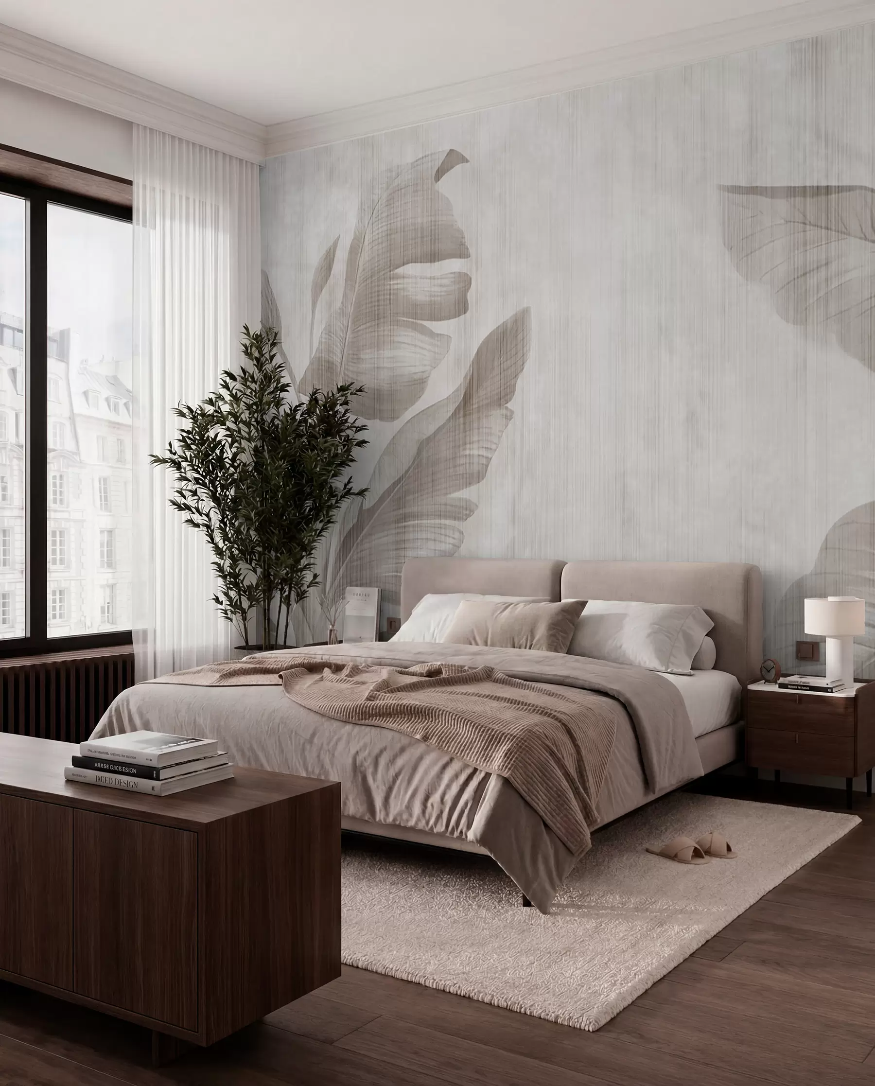 zidne murale Tropsko lišće u grunge stilu u00299d2