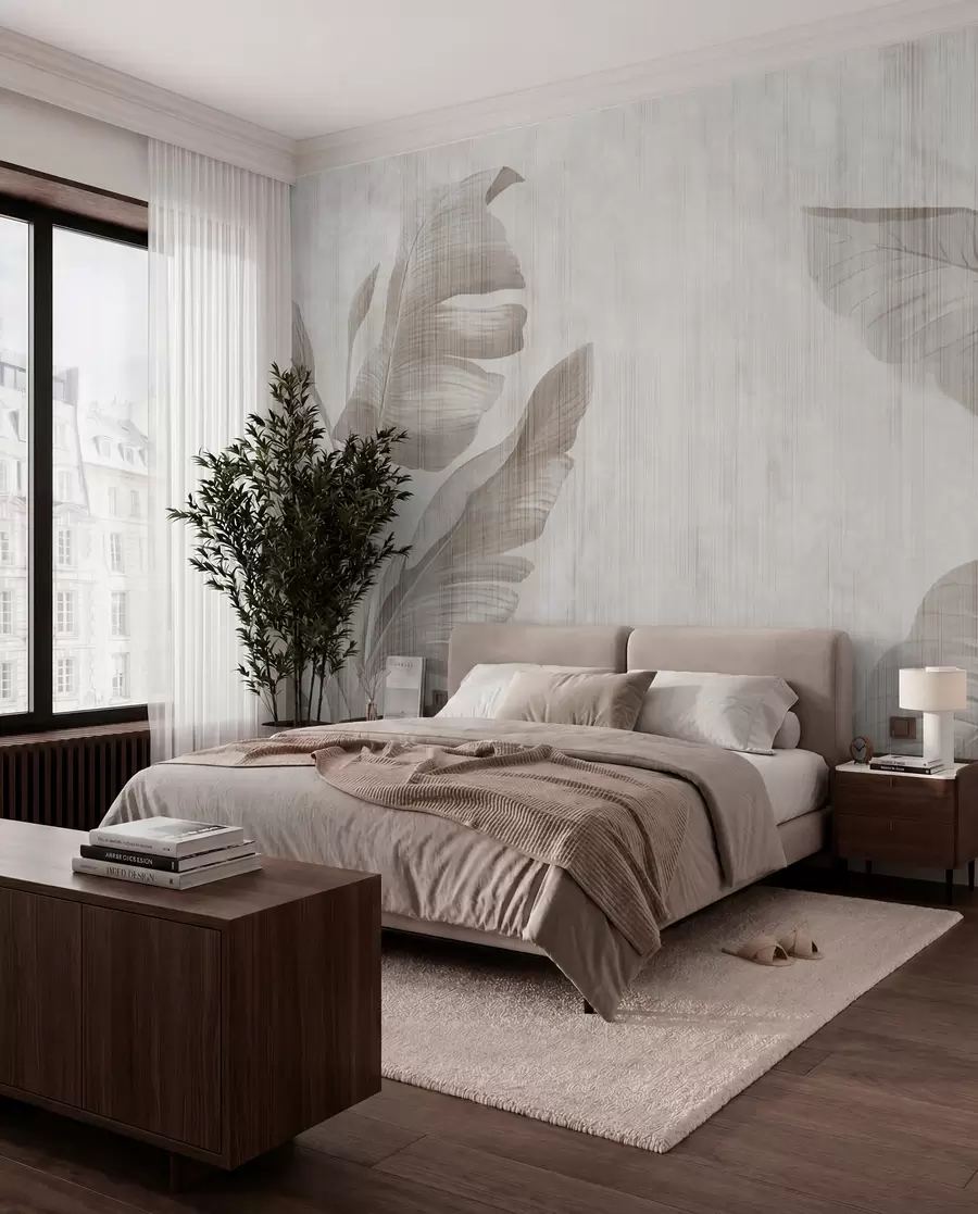 zidne murale Tropsko lišće u grunge stilu u00299d2