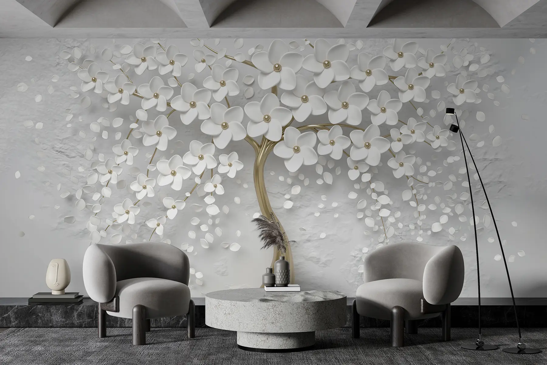 zidne murale Drvo s malim cvjetovima u37065d3