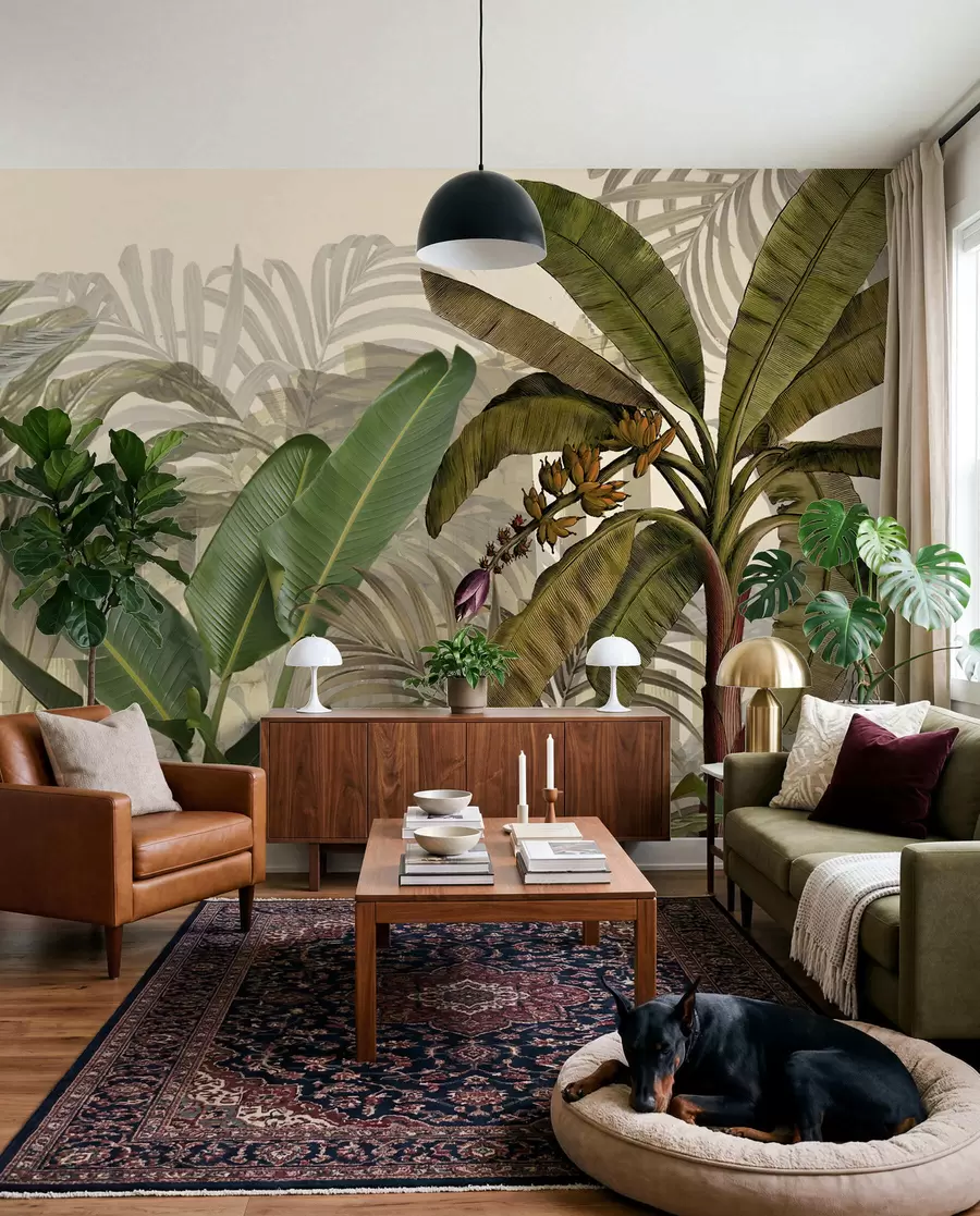 zidne murale Tropska džungla i lišće u74748d1