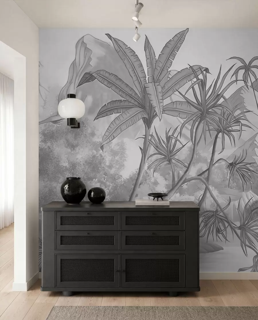 zidne murale Crni i bijeli tropi u59039d1