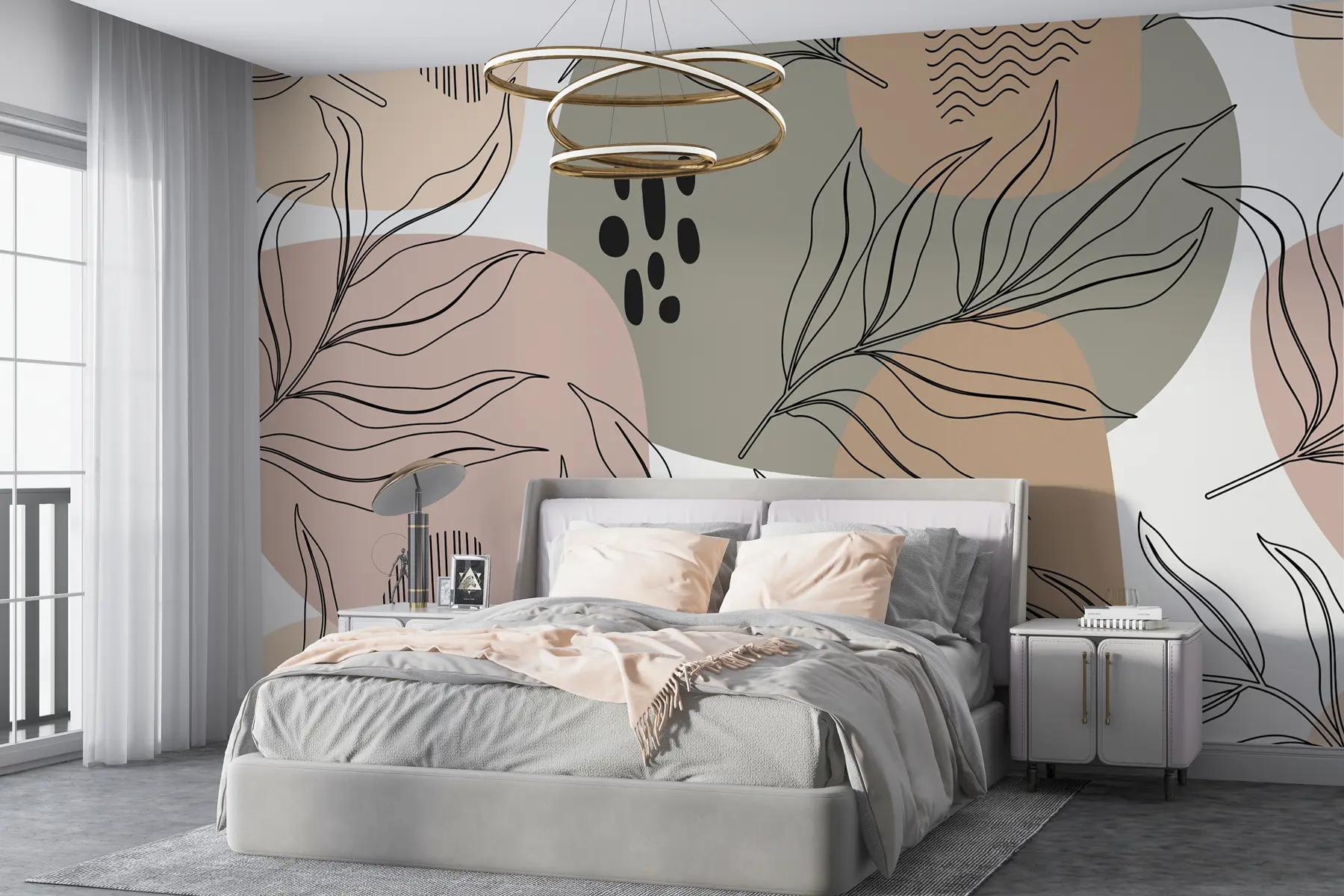 zidne murale Tropsko lišće rukom nacrtan bešavni uzorak u99422