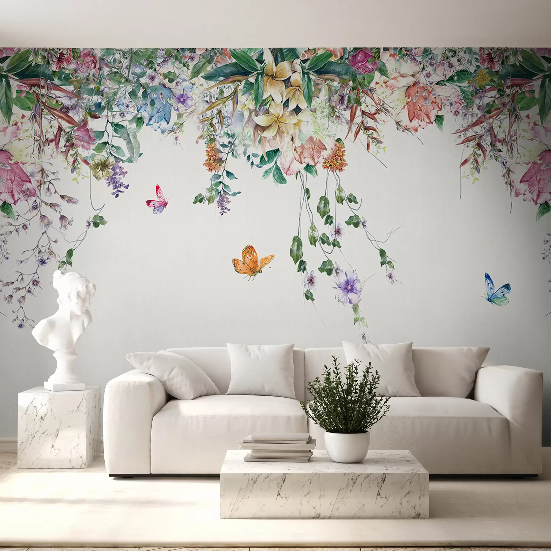 zidne murale Girlanda od cvijeća u30601d2