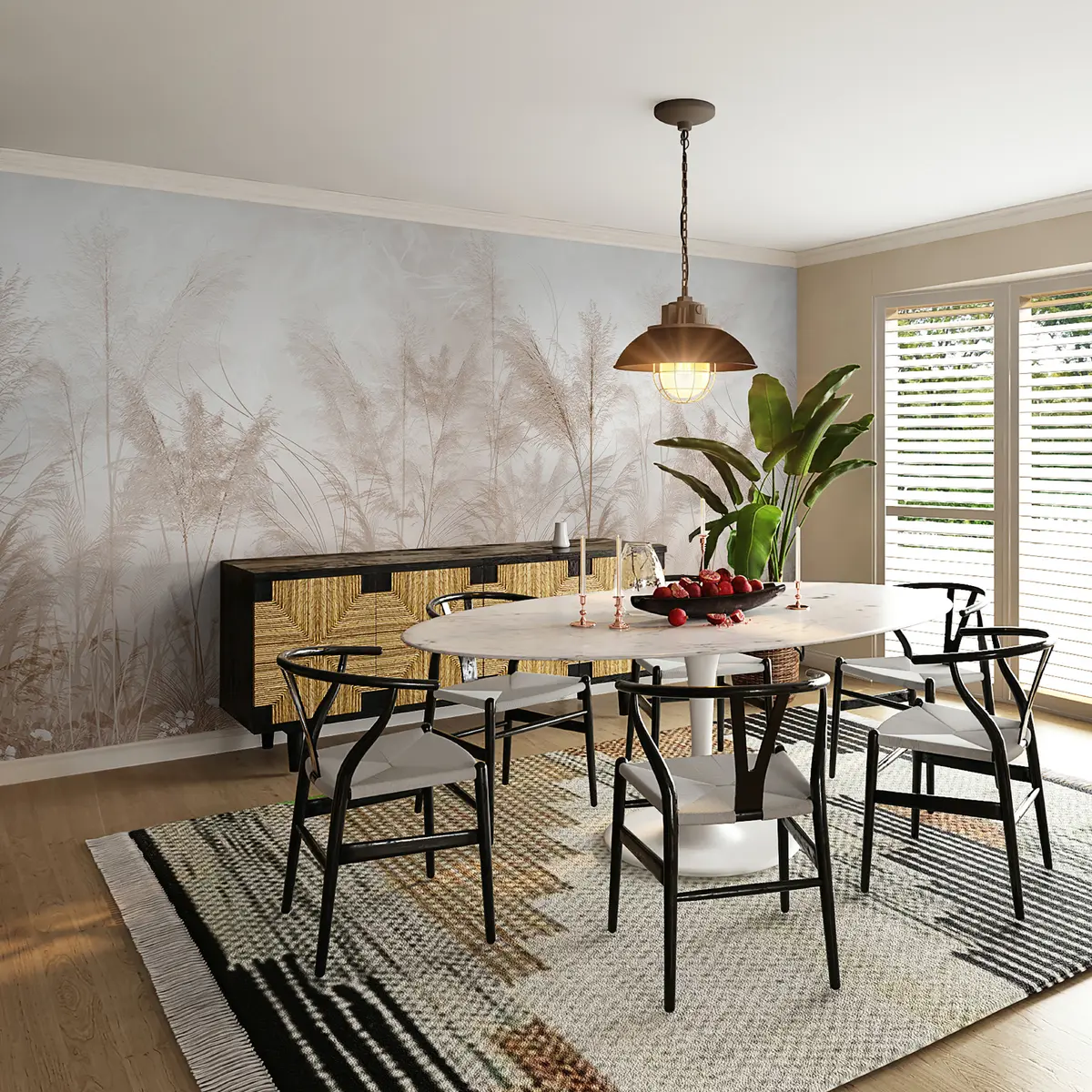 zidne murale Visoke biljke pastelnih boja u93903d2