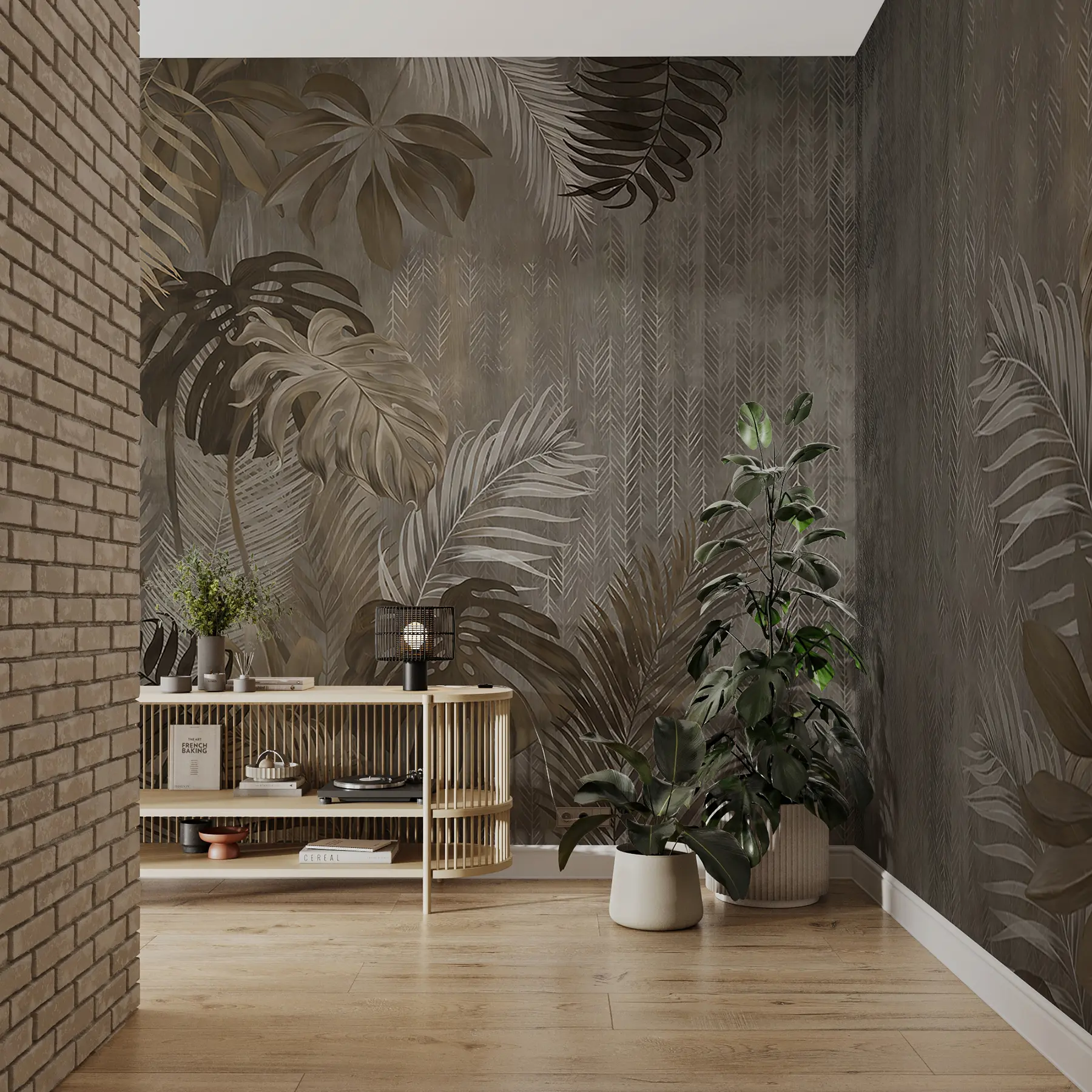 zidne murale Tropsko lišće u grunge stilu u97012d2