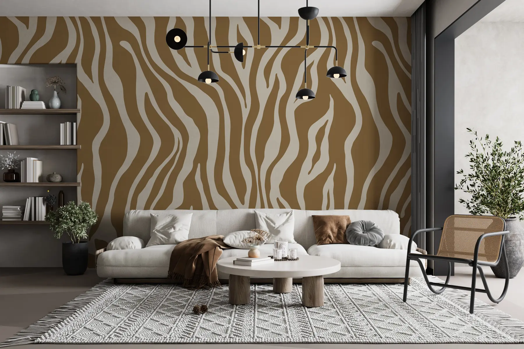 zidne murale Vektorski ispis kože zebre u smeđim i bijelim bojama u99173